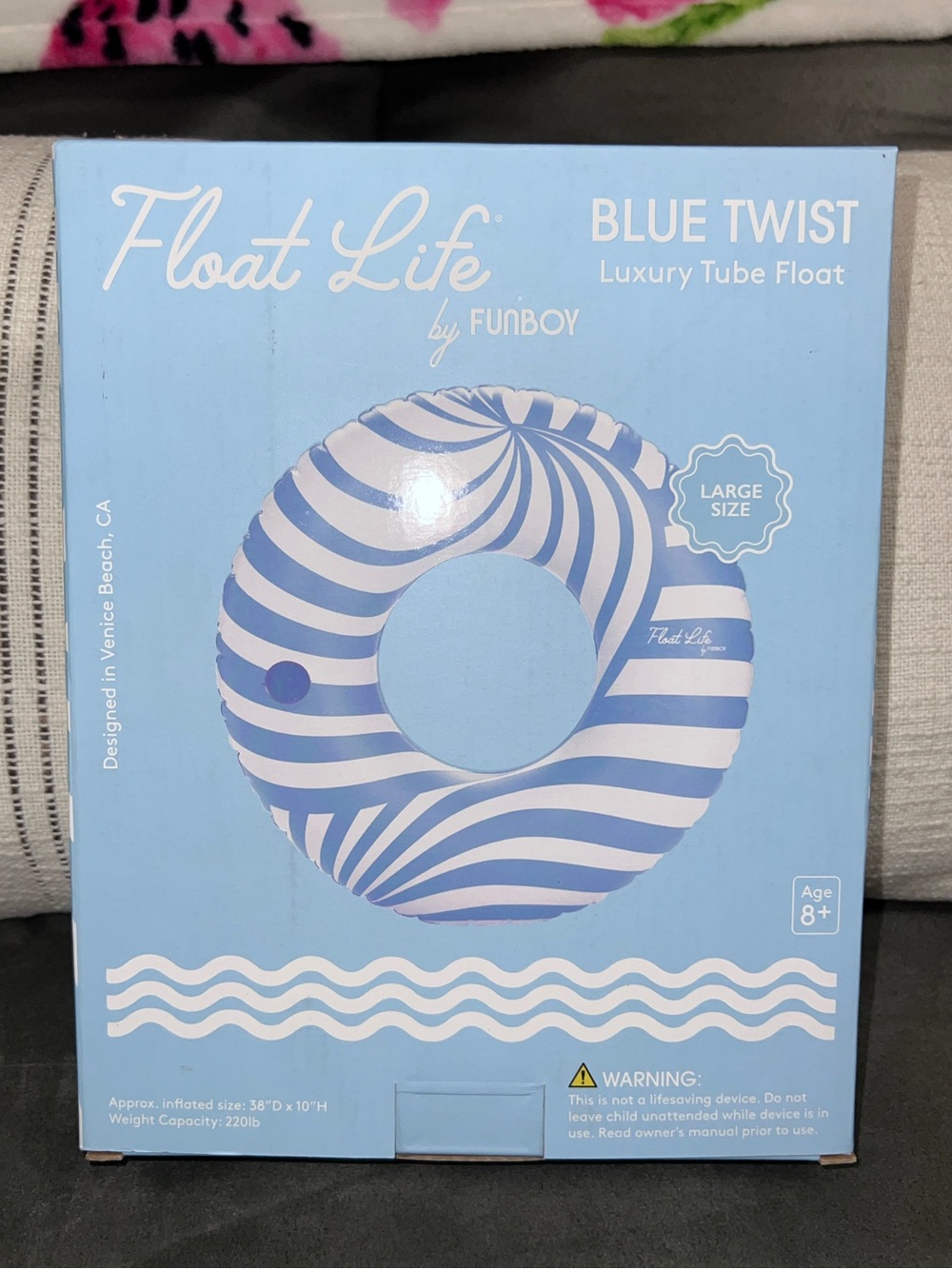 Float Life by FUNBOY Blue Twist Luxury Tube Float